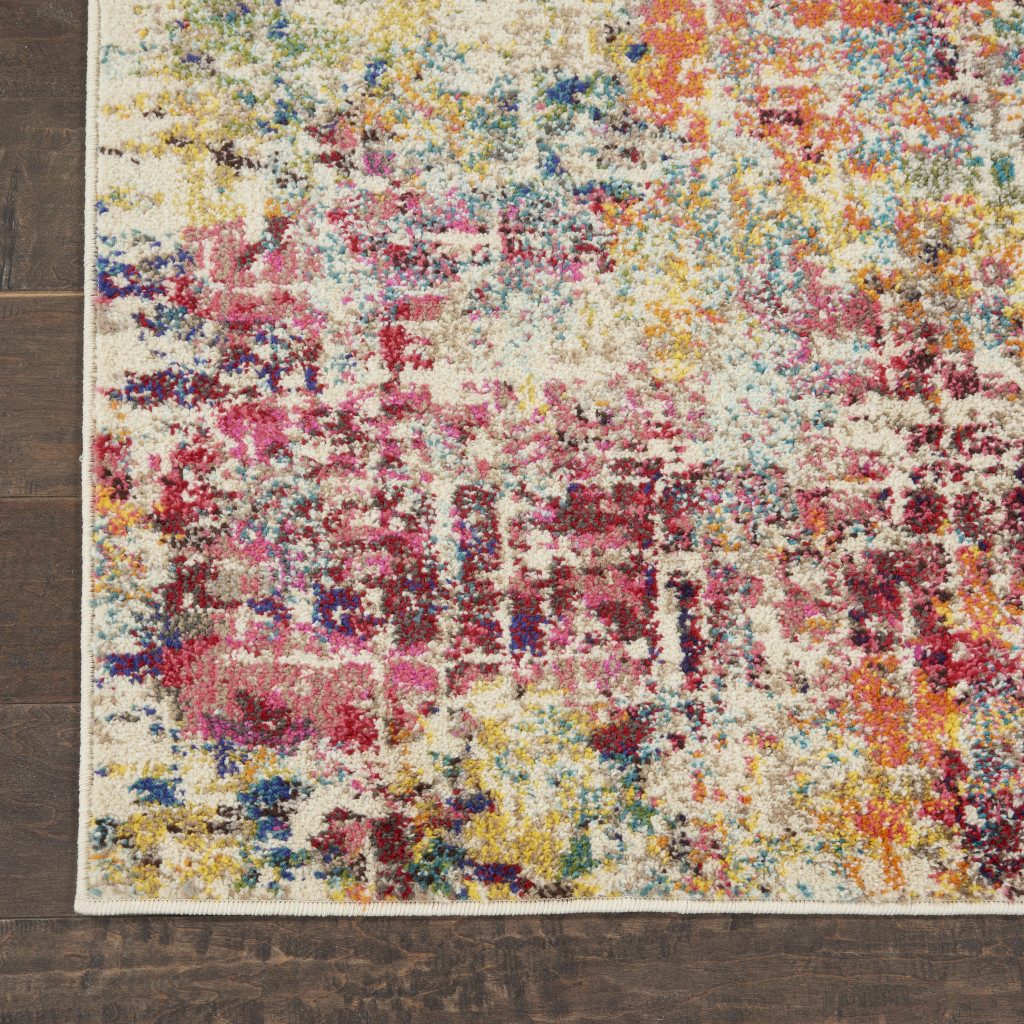2′ X 6′ Pink Abstract Distressed Area Rug