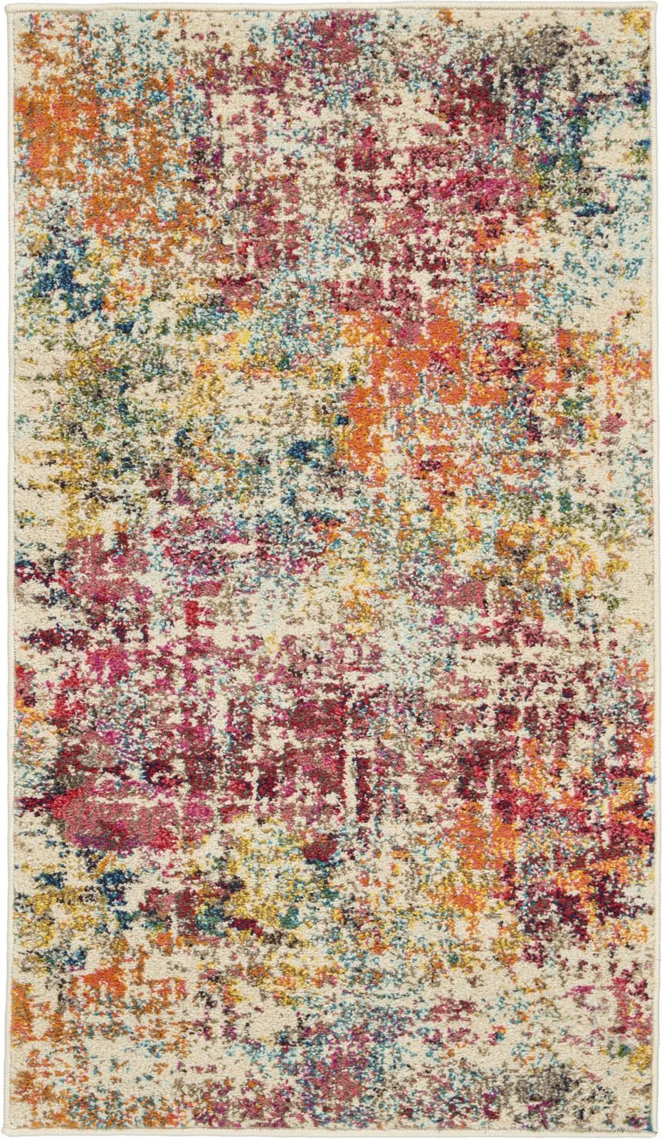 2′ X 4′ Pink Abstract Distressed Area Rug