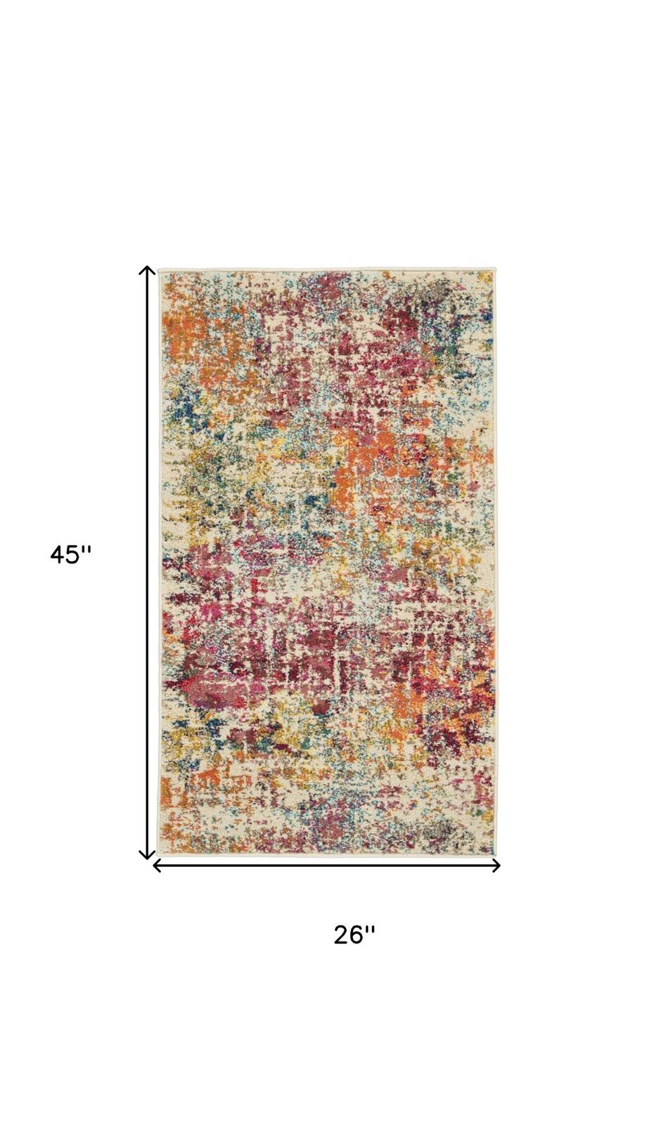 2′ X 4′ Pink Abstract Distressed Area Rug