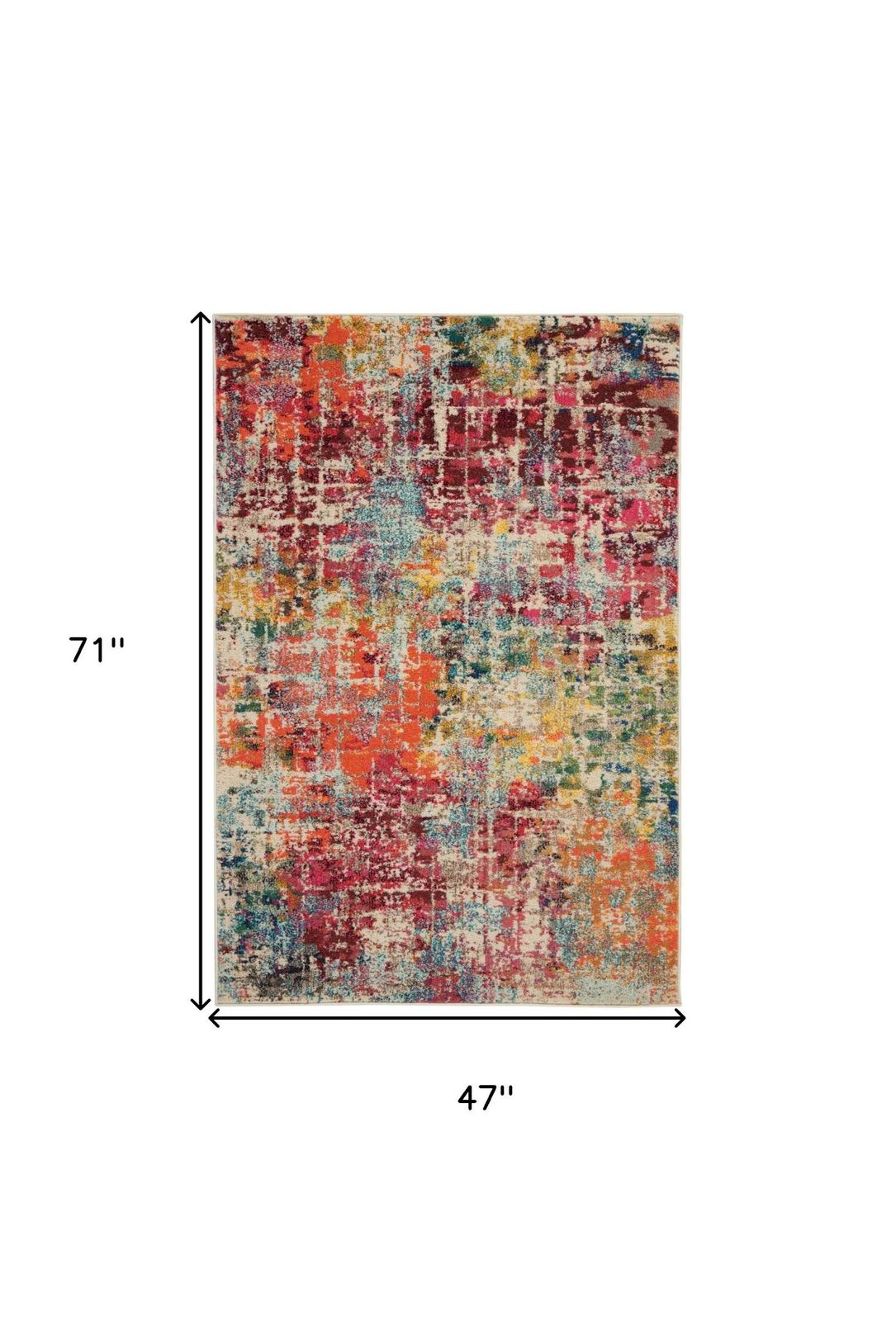 4′ X 6′ Pink Abstract Distressed Area Rug