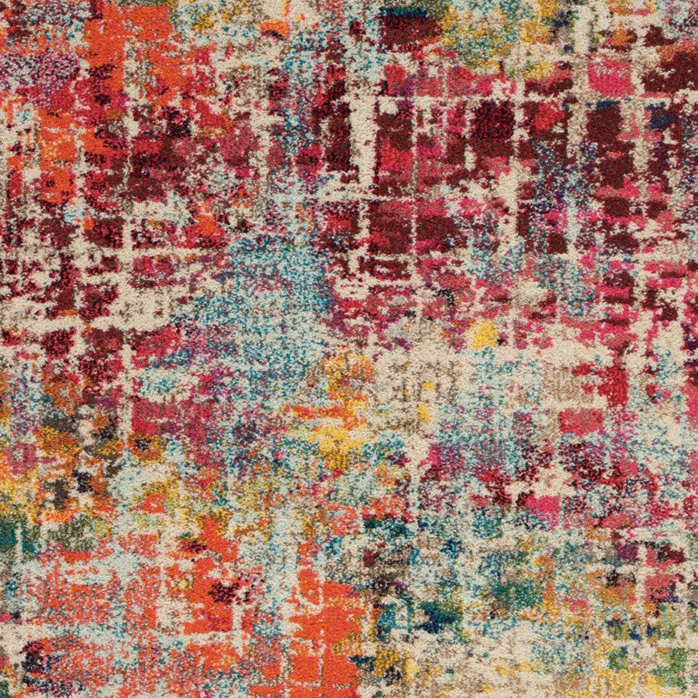 4′ X 6′ Pink Abstract Distressed Area Rug