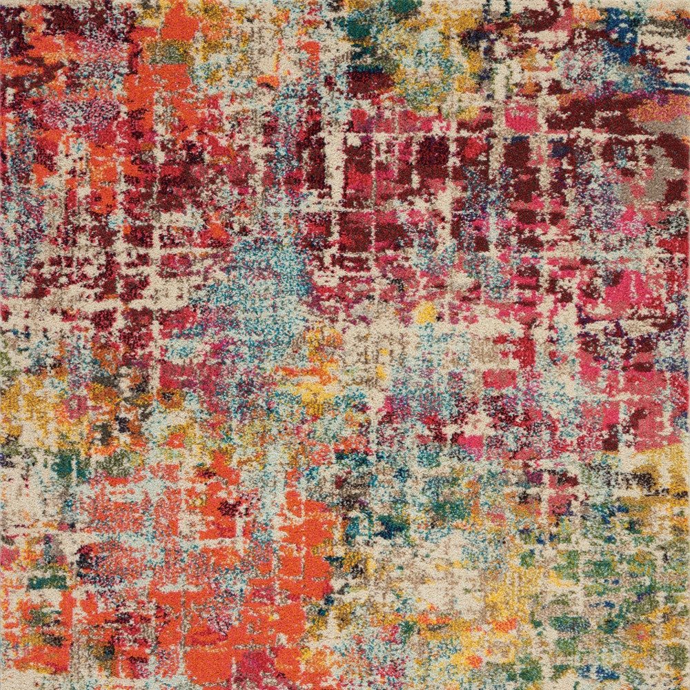4′ X 6′ Pink Abstract Distressed Area Rug