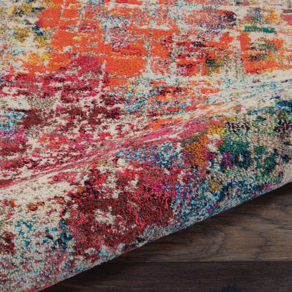 4′ X 6′ Pink Abstract Distressed Area Rug