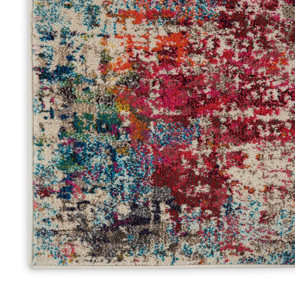 4′ X 6′ Pink Abstract Distressed Area Rug