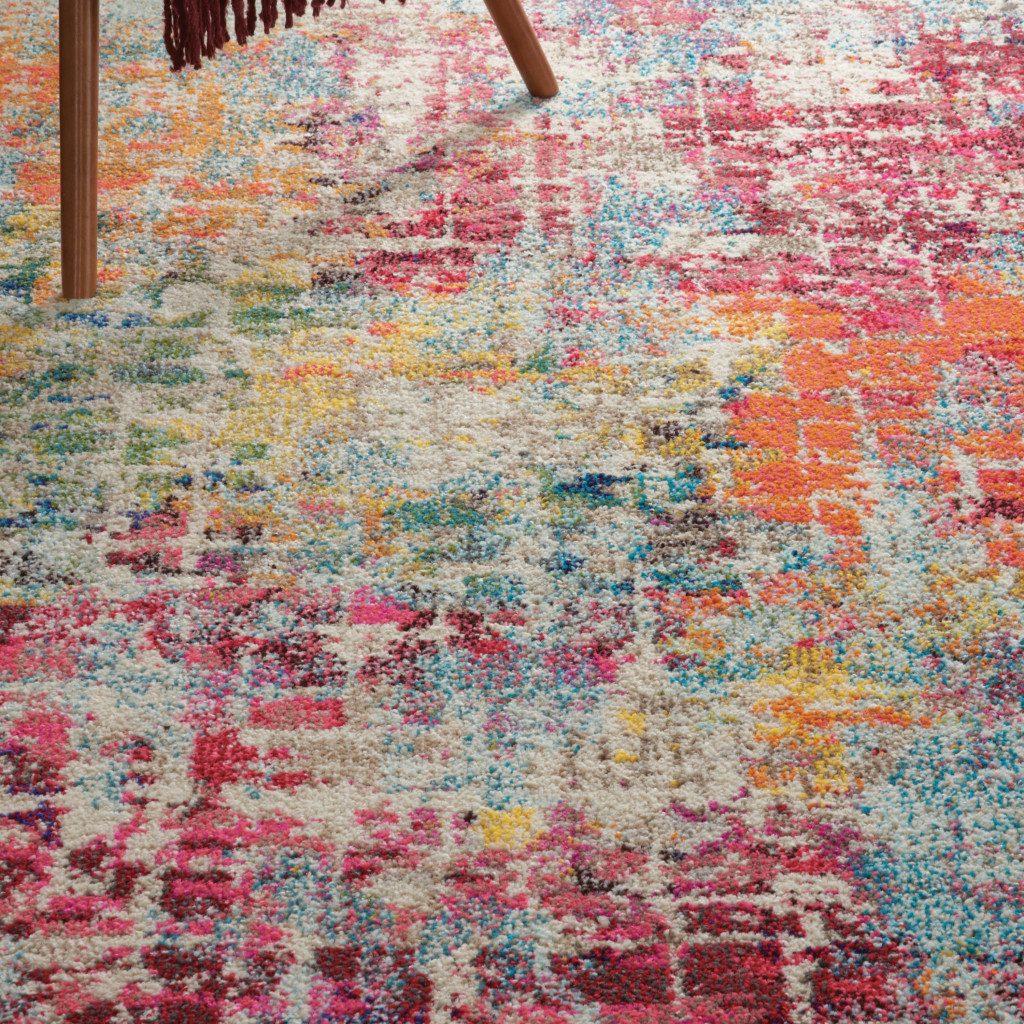 4′ X 6′ Pink Abstract Distressed Area Rug