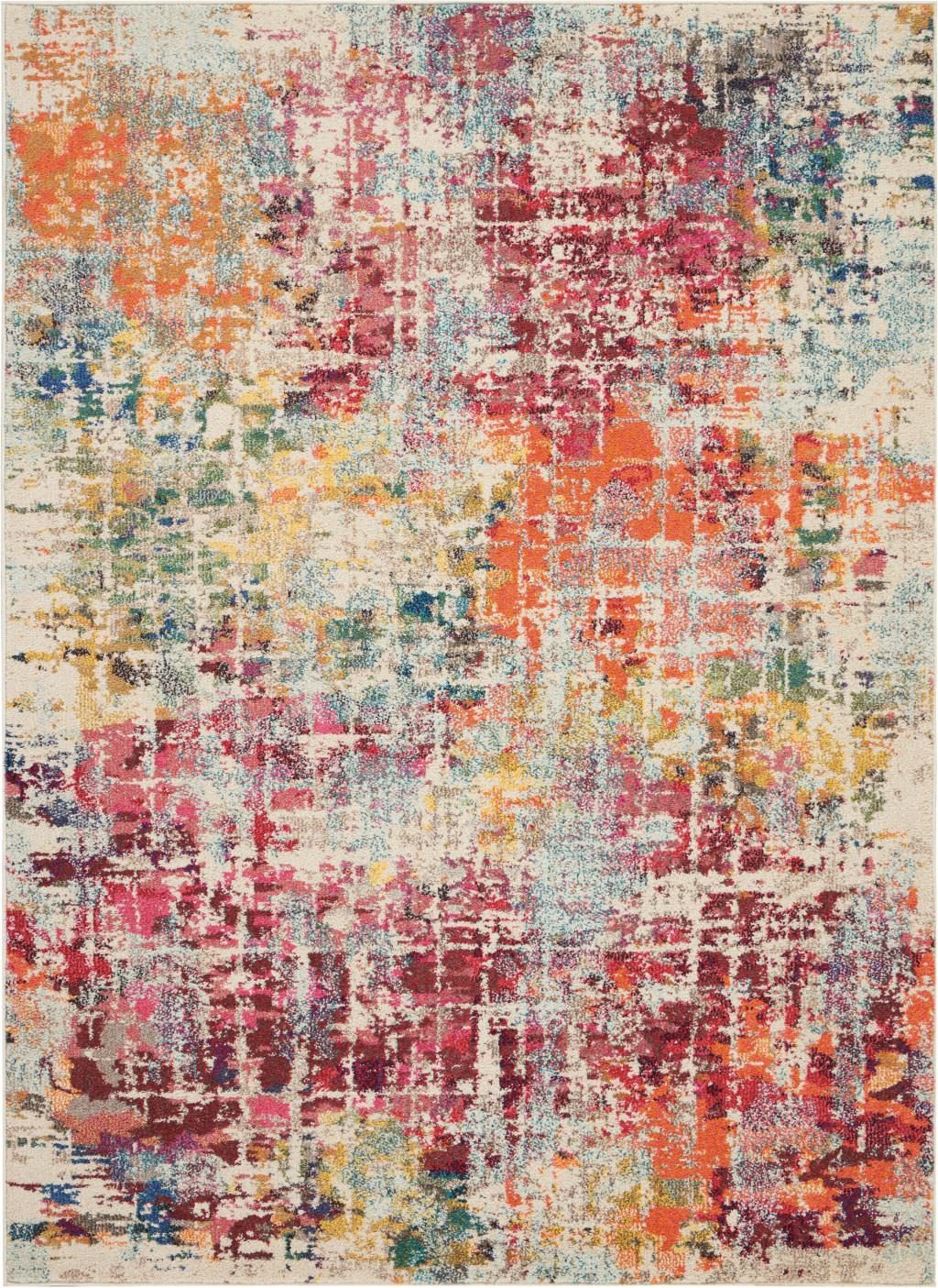 5′ X 7′ Pink Abstract Distressed Non Skid Area Rug