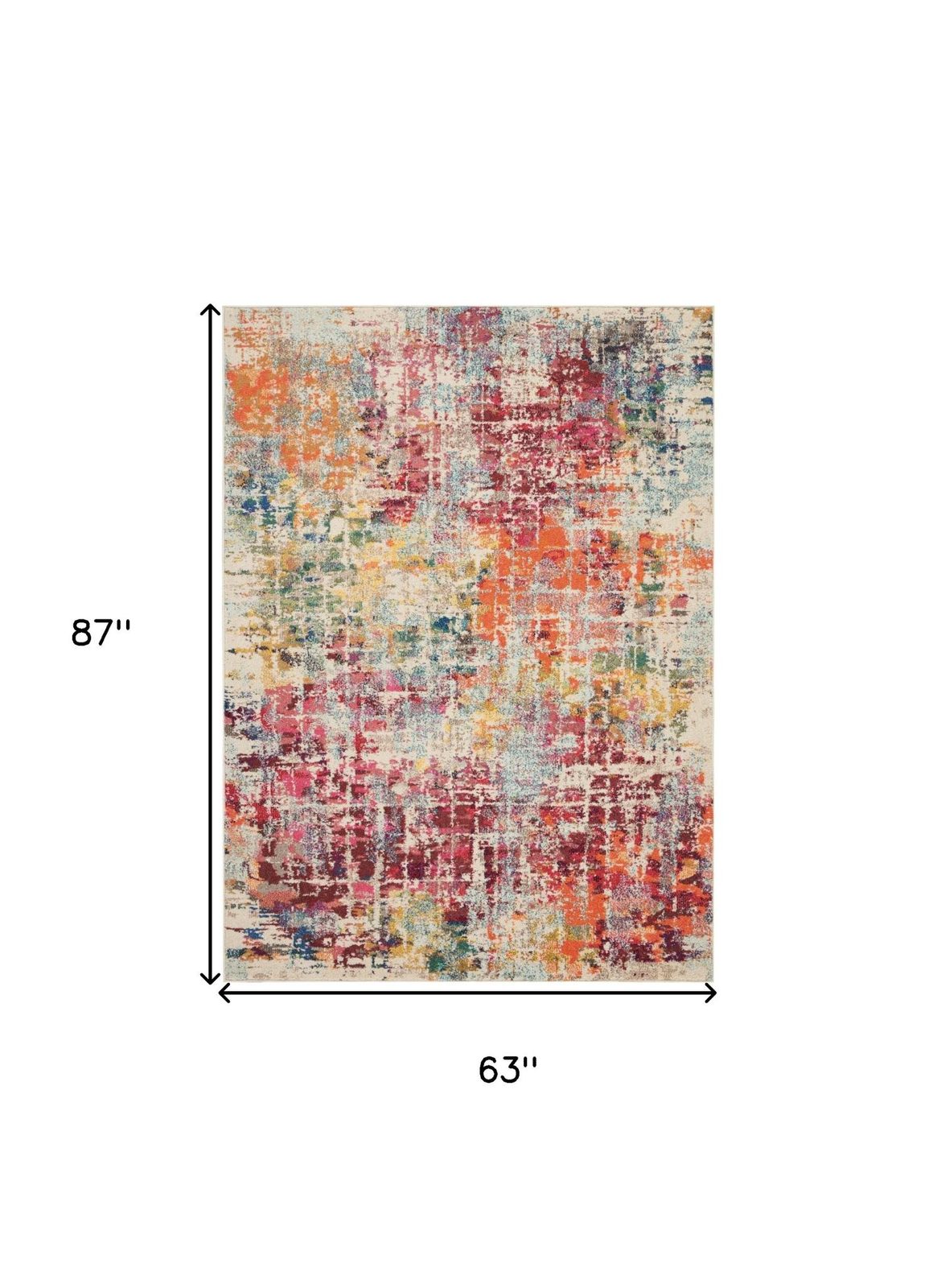 5′ X 7′ Pink Abstract Distressed Non Skid Area Rug