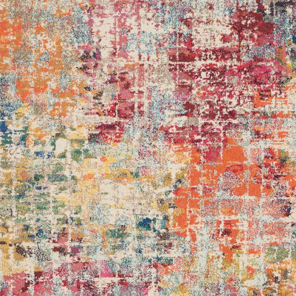 5′ X 7′ Pink Abstract Distressed Non Skid Area Rug