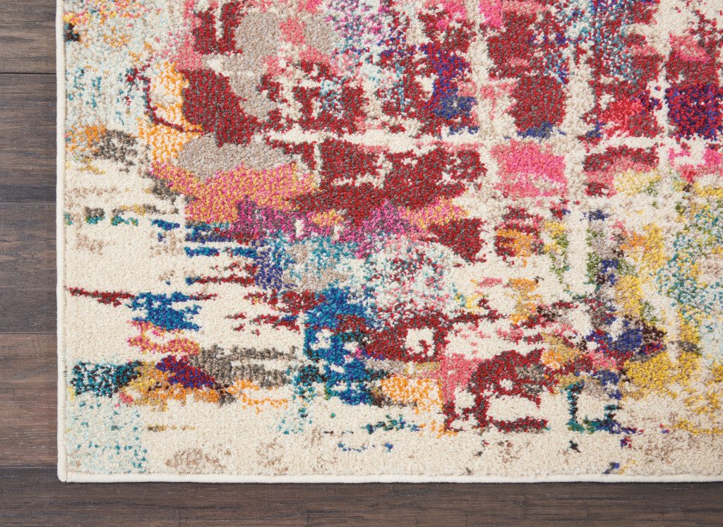 5′ X 7′ Pink Abstract Distressed Non Skid Area Rug