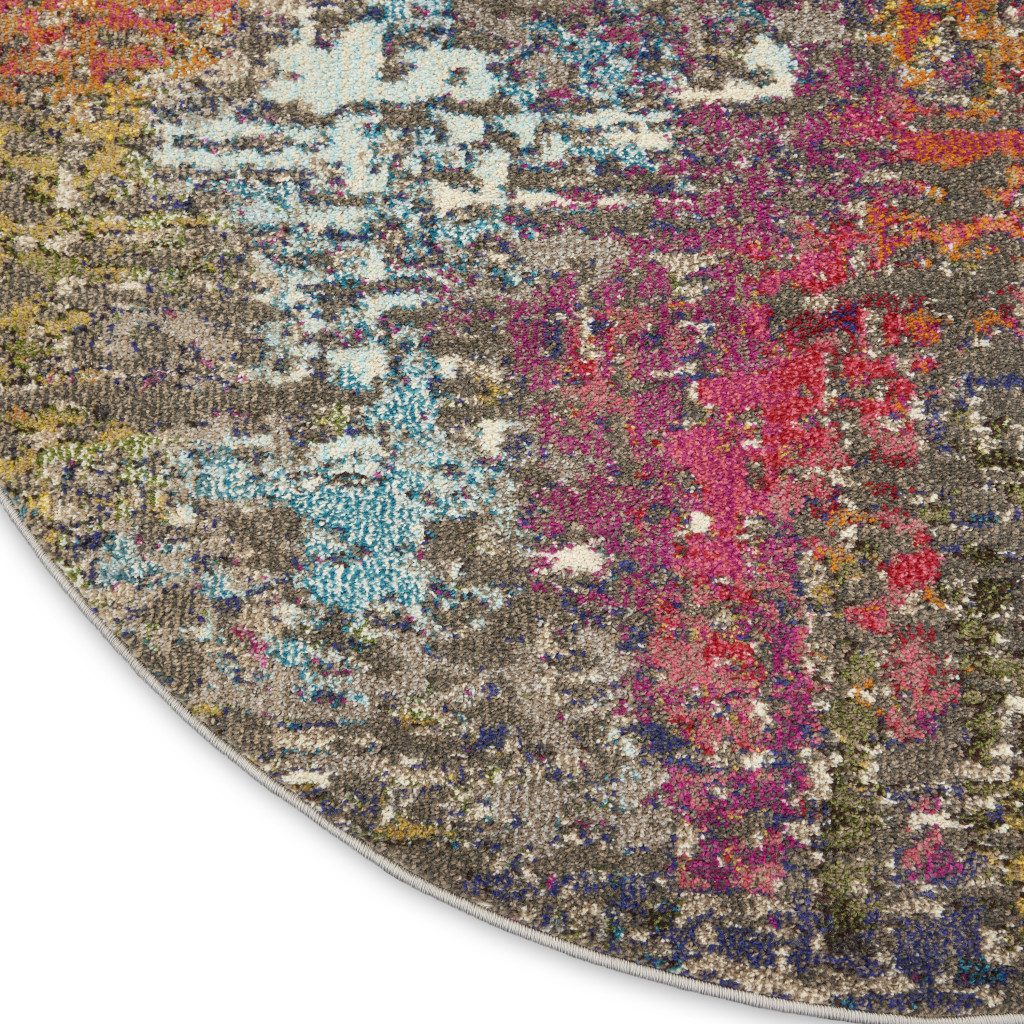 4′ Sunset Abstract Round Rug