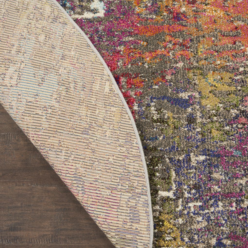 4′ Sunset Abstract Round Rug