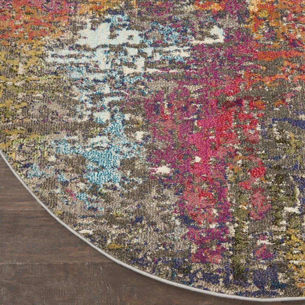 4′ Sunset Abstract Round Rug