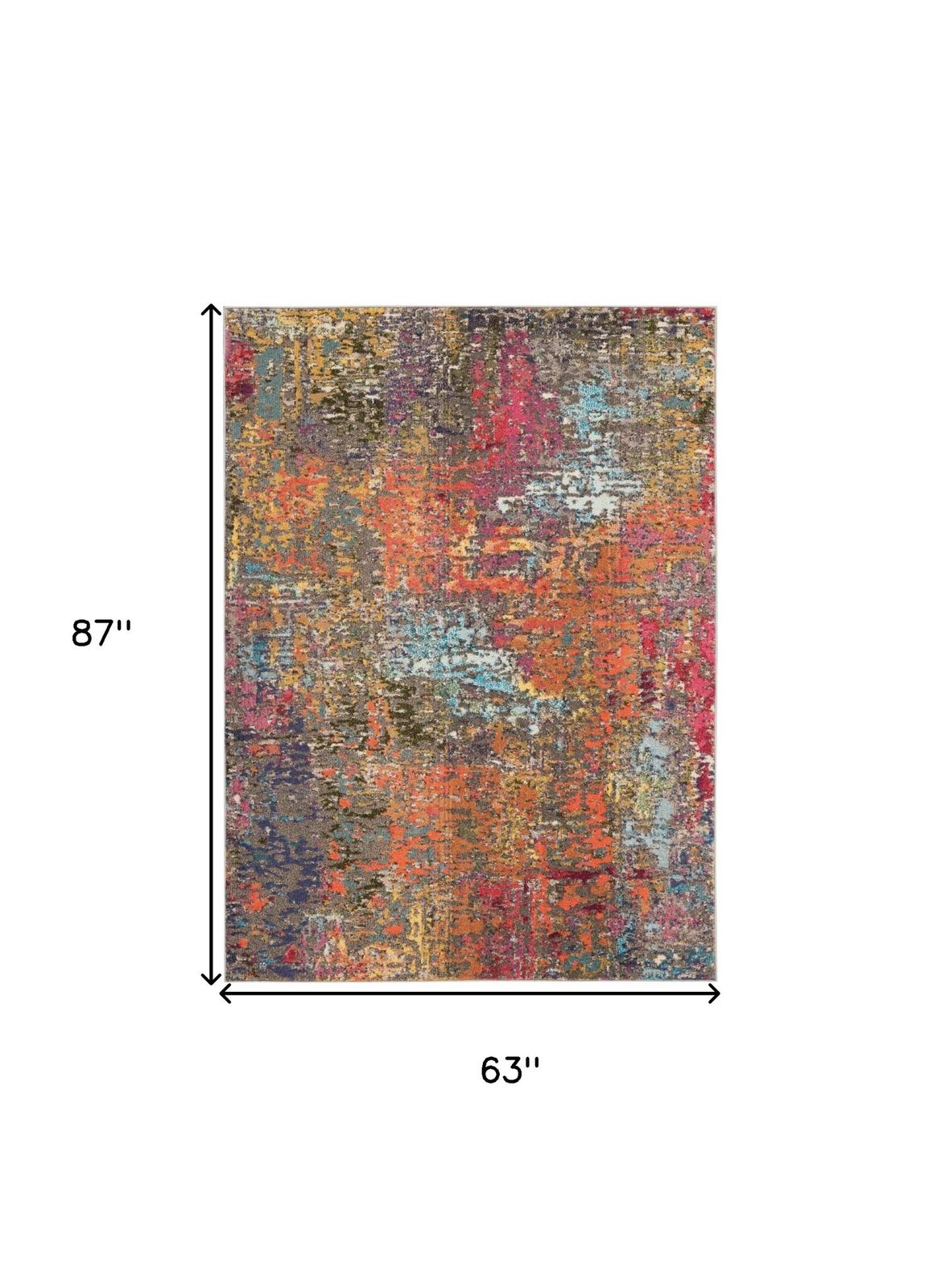 5′ X 7′ Sunset Abstract Area Rug