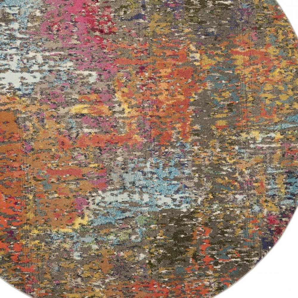8′ X 8′ Sunset Abstract Round Rug