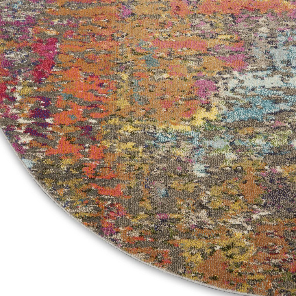 8′ X 8′ Sunset Abstract Round Rug