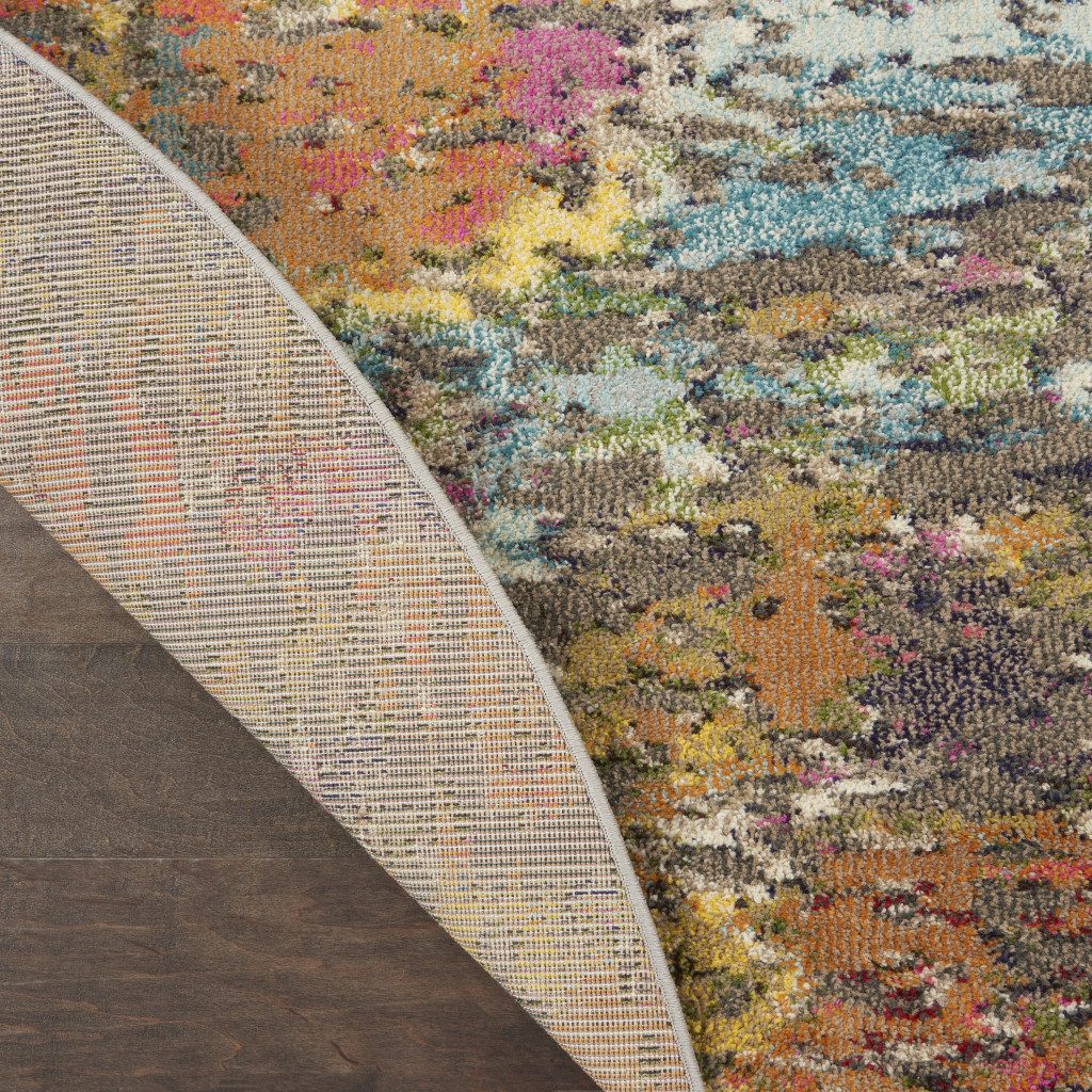 8′ X 8′ Sunset Abstract Round Rug