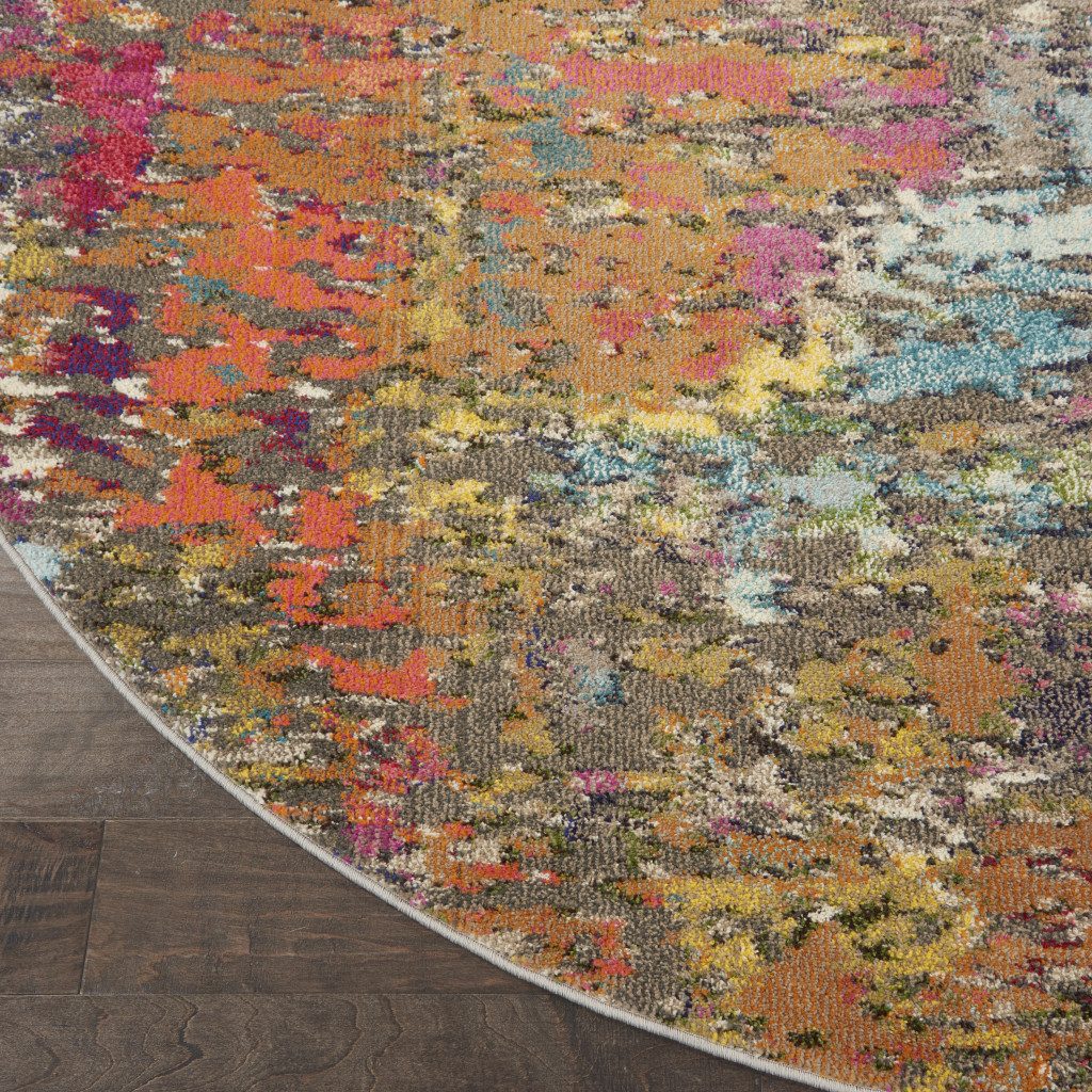 8′ X 8′ Sunset Abstract Round Rug