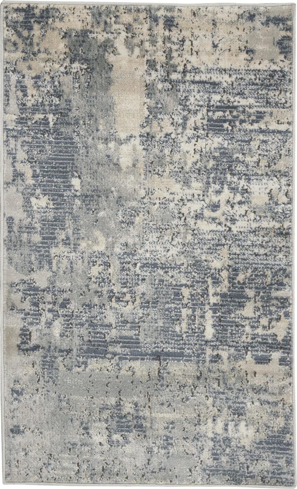 2′ X 4′ Beige and Gray Abstract Distressed Area Rug