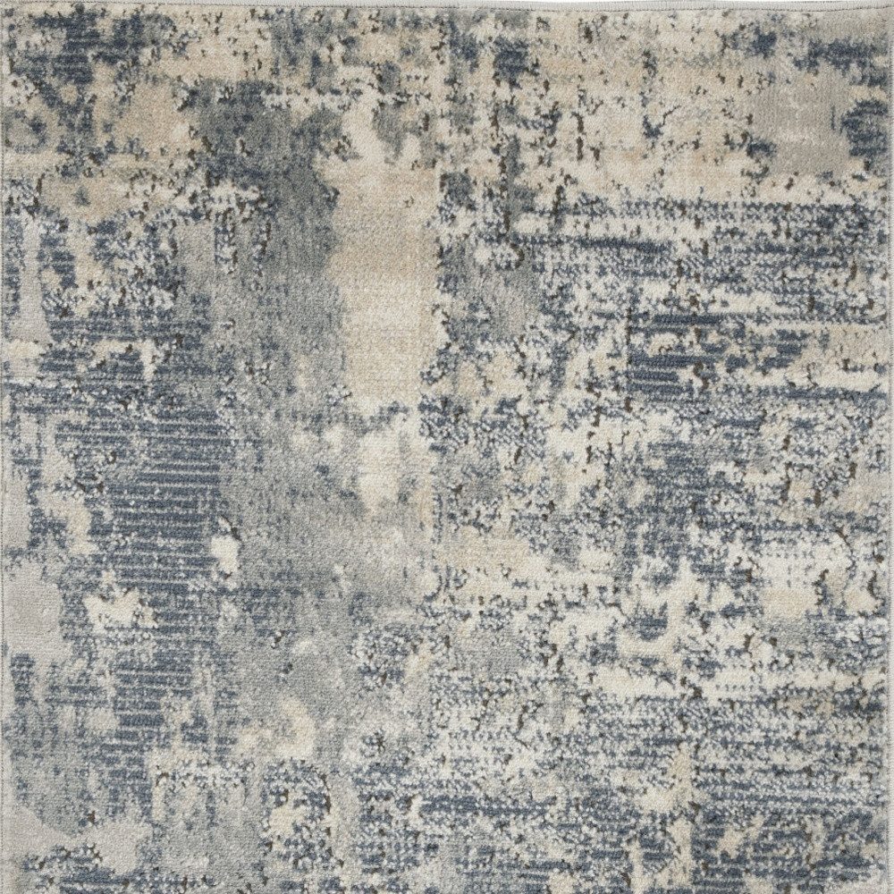 2′ X 4′ Beige and Gray Abstract Distressed Area Rug