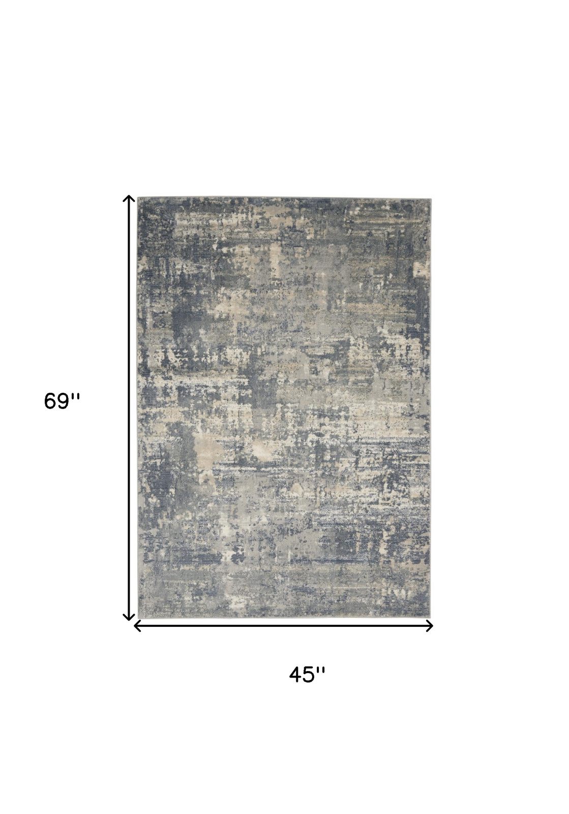 4′ X 6′ Grey and Beige Abstract Area Rug