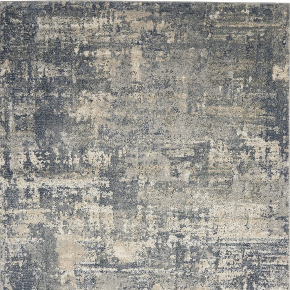 4′ X 6′ Grey and Beige Abstract Area Rug