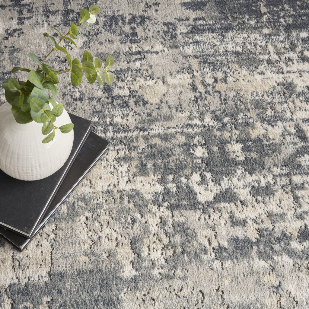 4′ X 6′ Grey and Beige Abstract Area Rug
