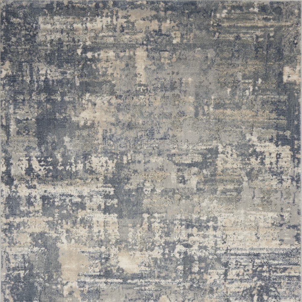 5′ X 7′ Grey And Beige Abstract Area Rug