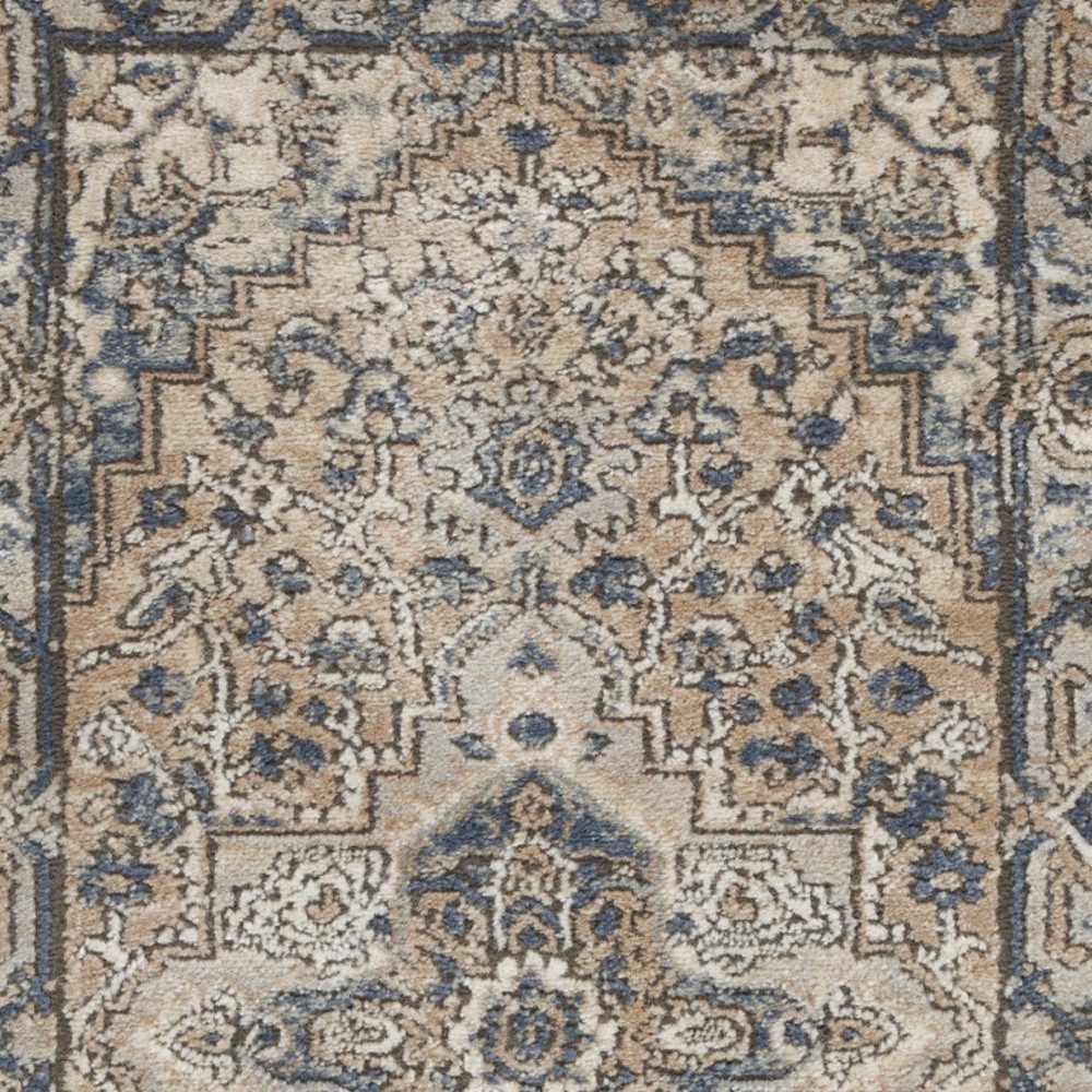 2′ X 4′ Beige And Ivory Oriental Distressed Area Rug
