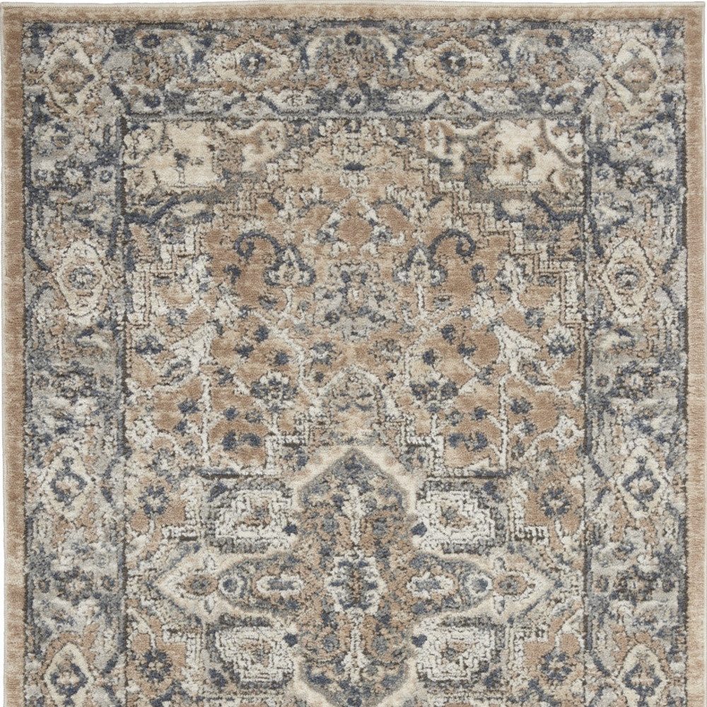 3′ X 5′ Beige and Grey Oriental Area Rug