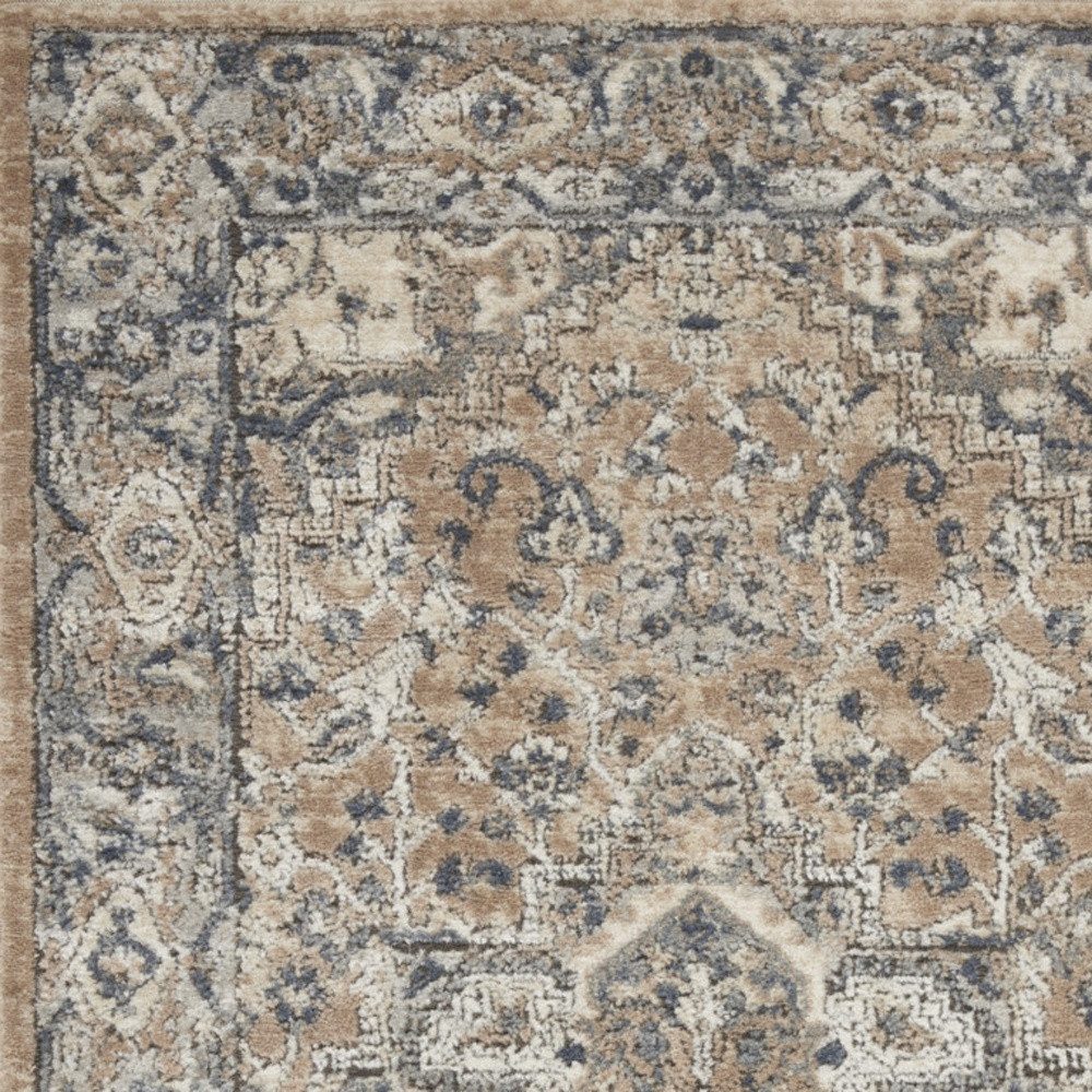 3′ X 5′ Beige and Grey Oriental Area Rug