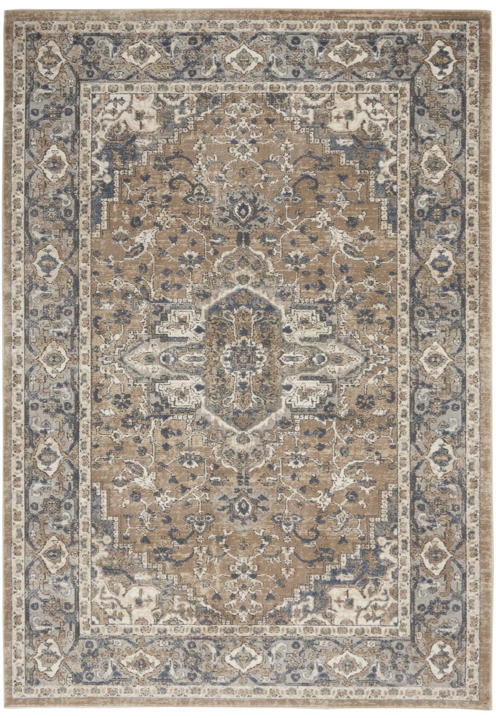 4′ X 6′ Beige And Grey Oriental Area Rug