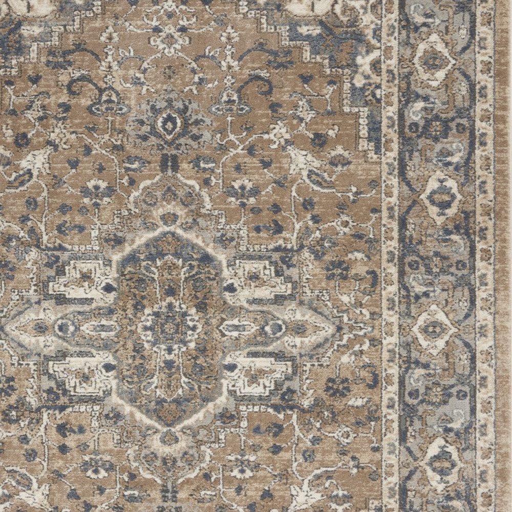 4′ X 6′ Beige And Grey Oriental Area Rug