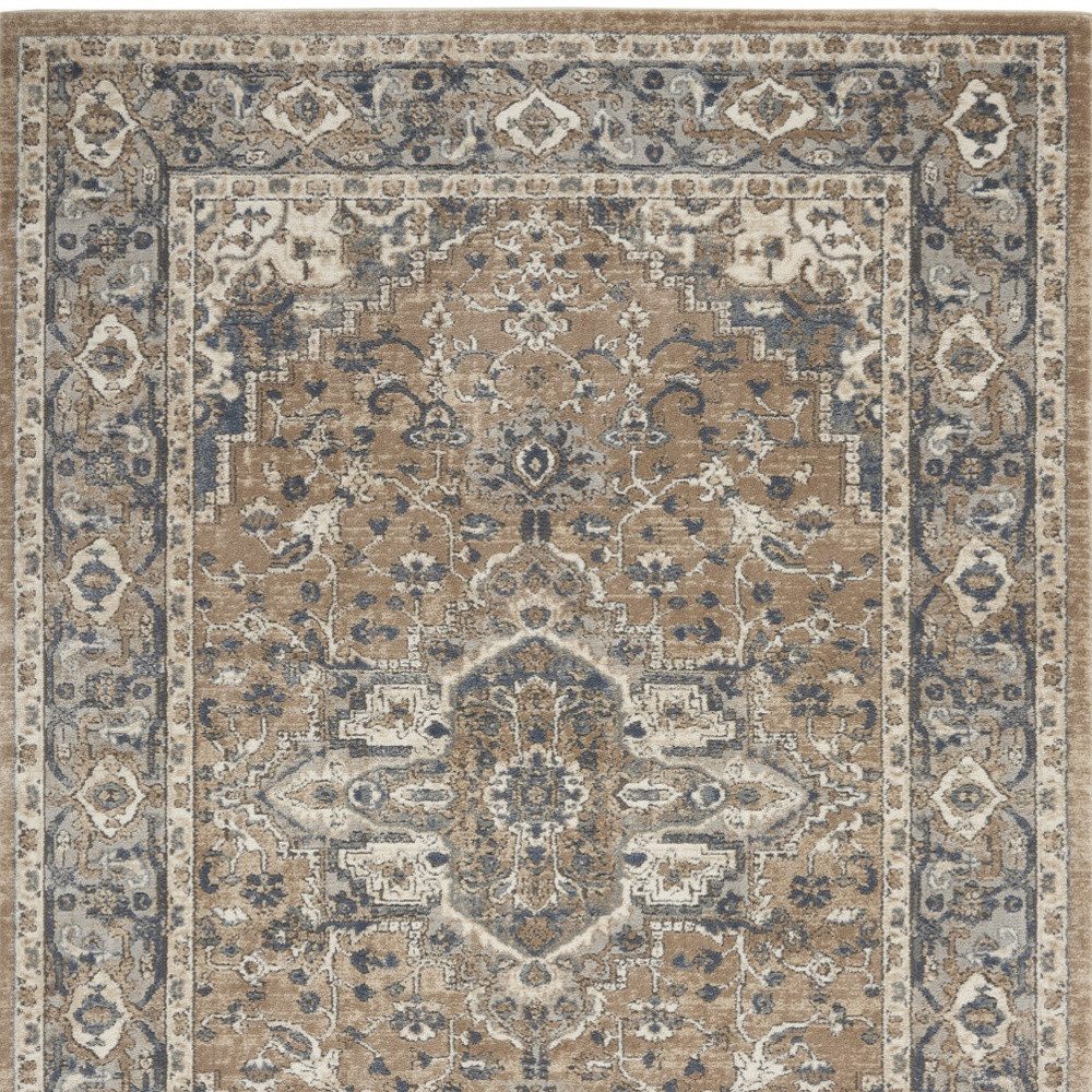 4′ X 6′ Beige And Grey Oriental Area Rug