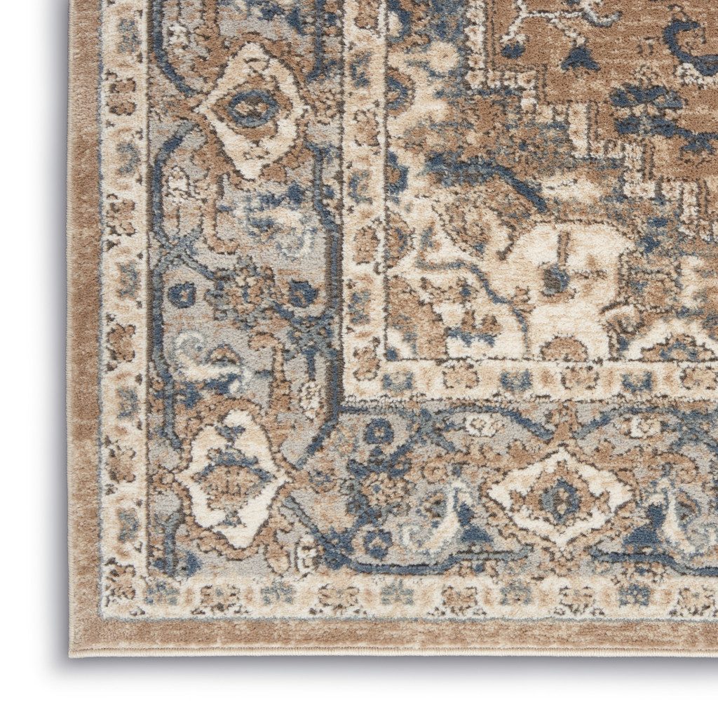4′ X 6′ Beige And Grey Oriental Area Rug