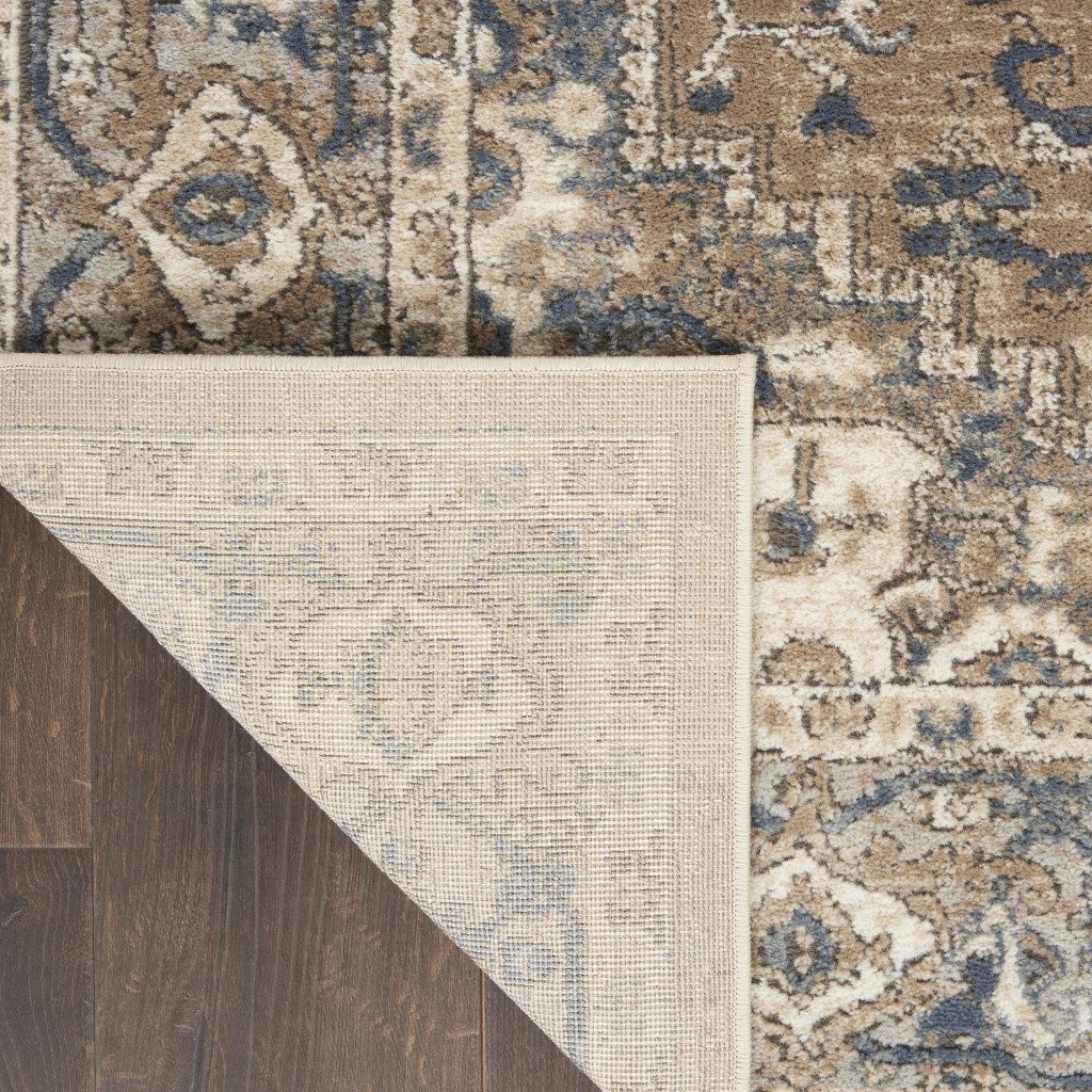 4′ X 6′ Beige And Grey Oriental Area Rug