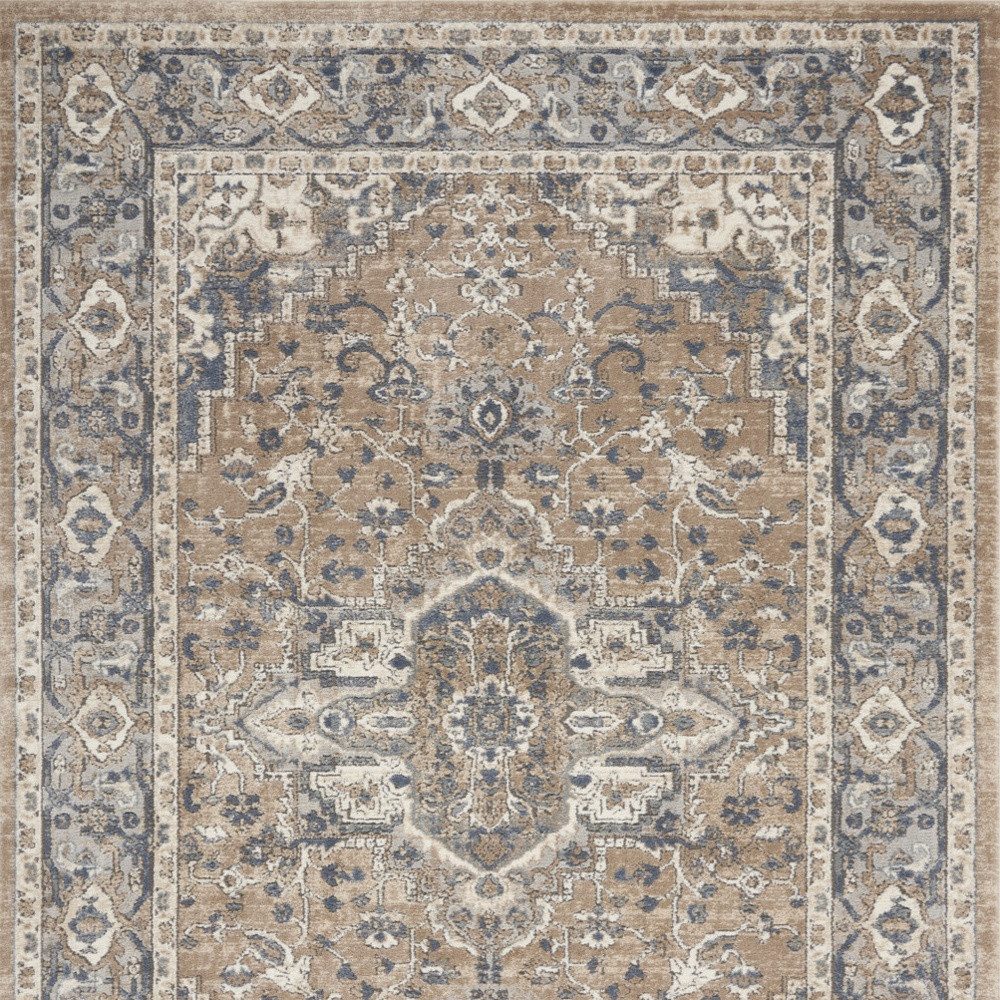 5′ X 7′ Beige And Grey Oriental Area Rug
