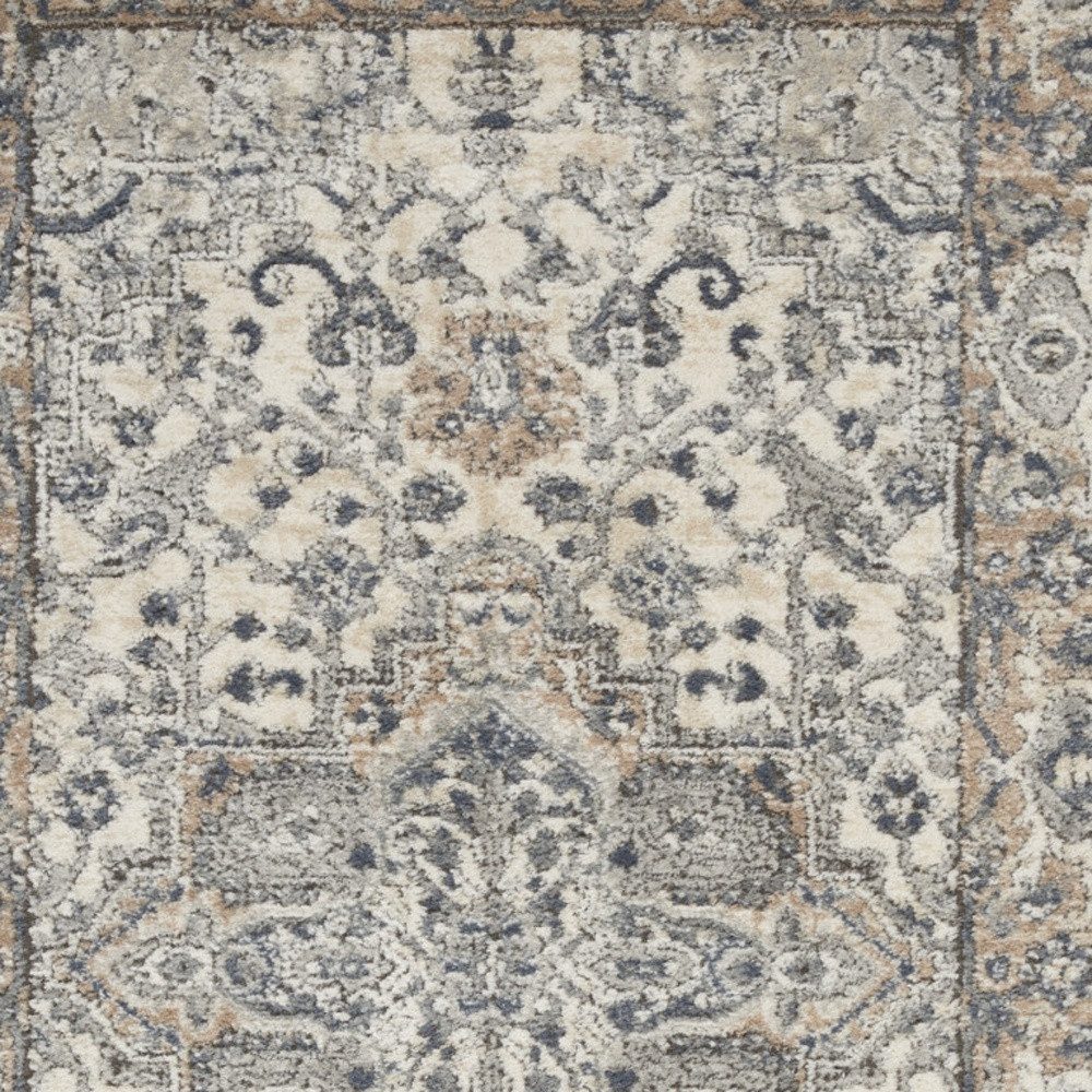 3′ X 5′ Ivory And Grey Oriental Area Rug