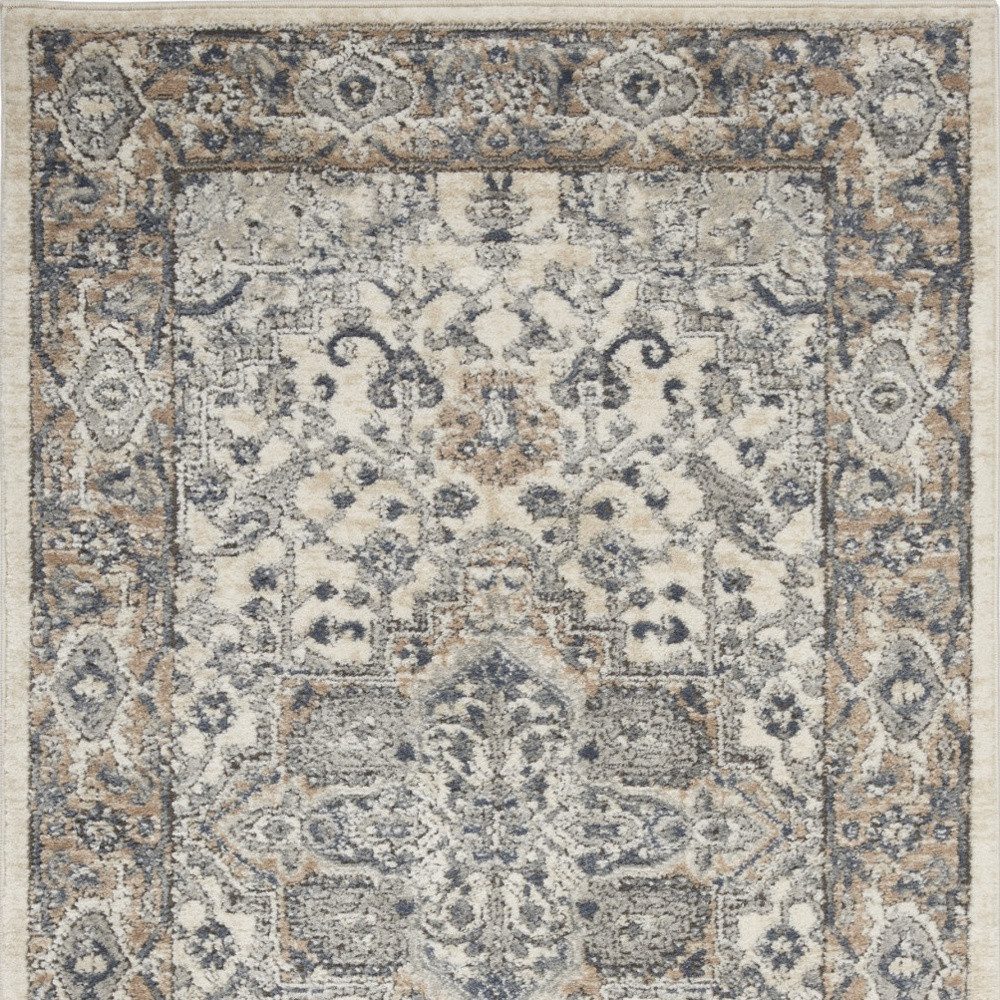 3′ X 5′ Ivory And Grey Oriental Area Rug