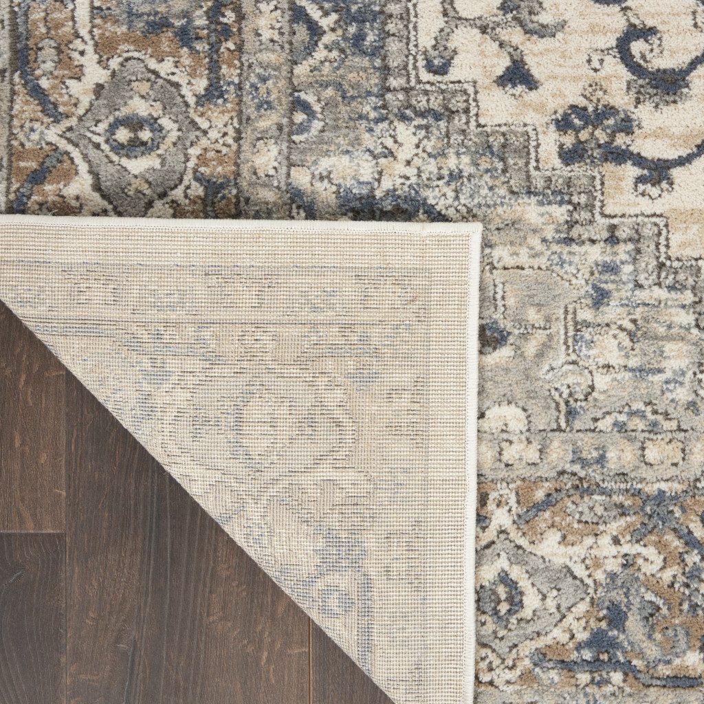 4′ X 6′ Ivory And Grey Oriental Area Rug