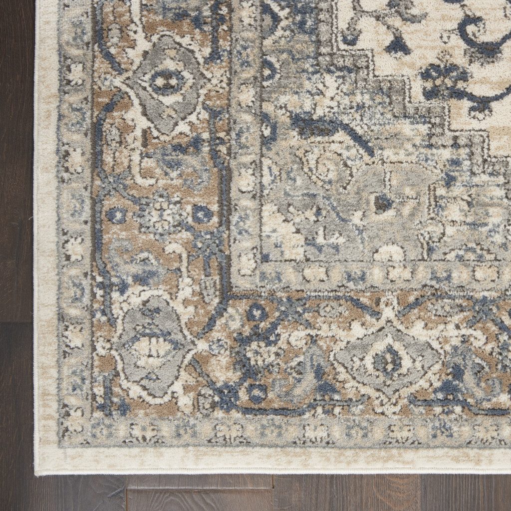 4′ X 6′ Ivory And Grey Oriental Area Rug