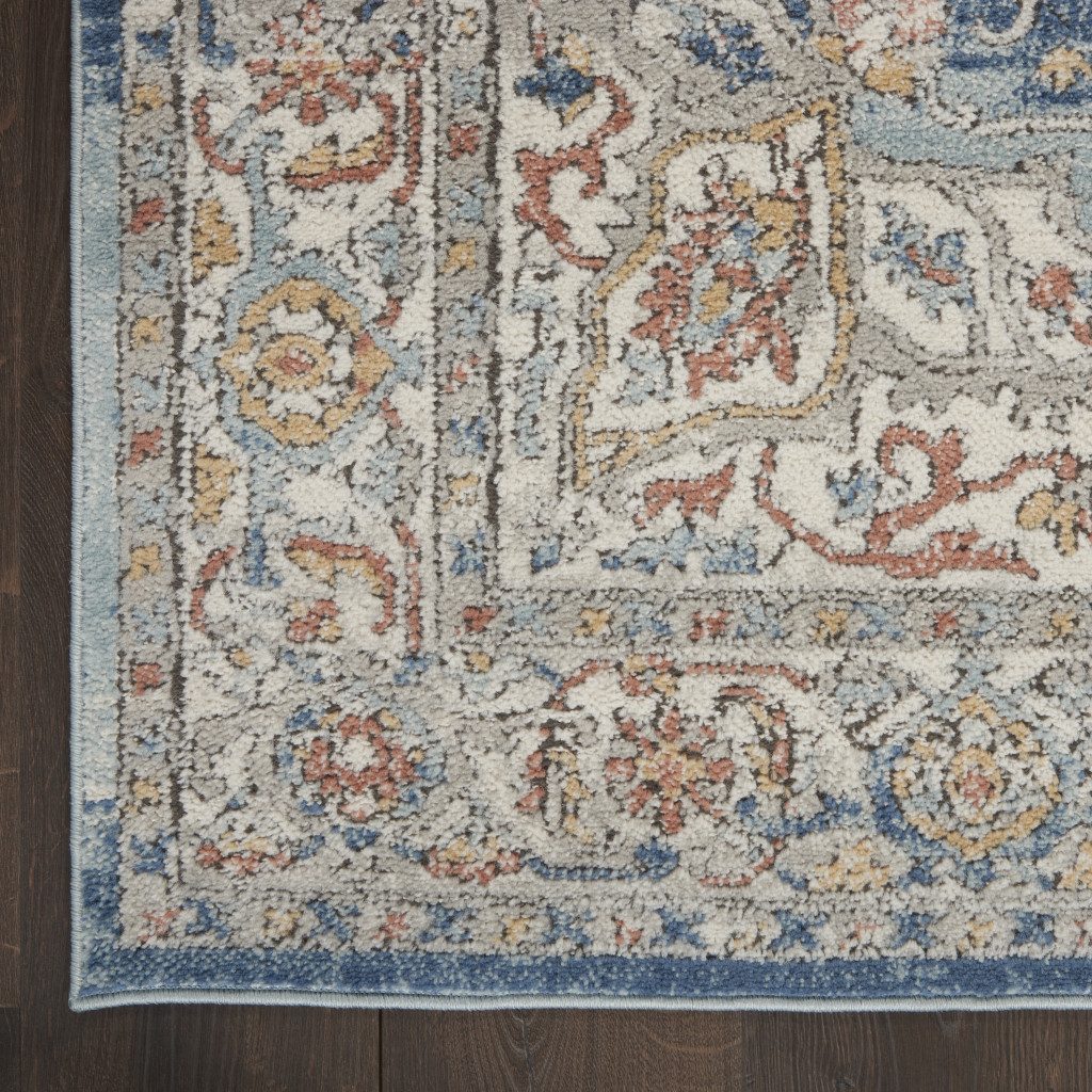 2′ X 4′ Ivory And Blue Oriental Area Rug