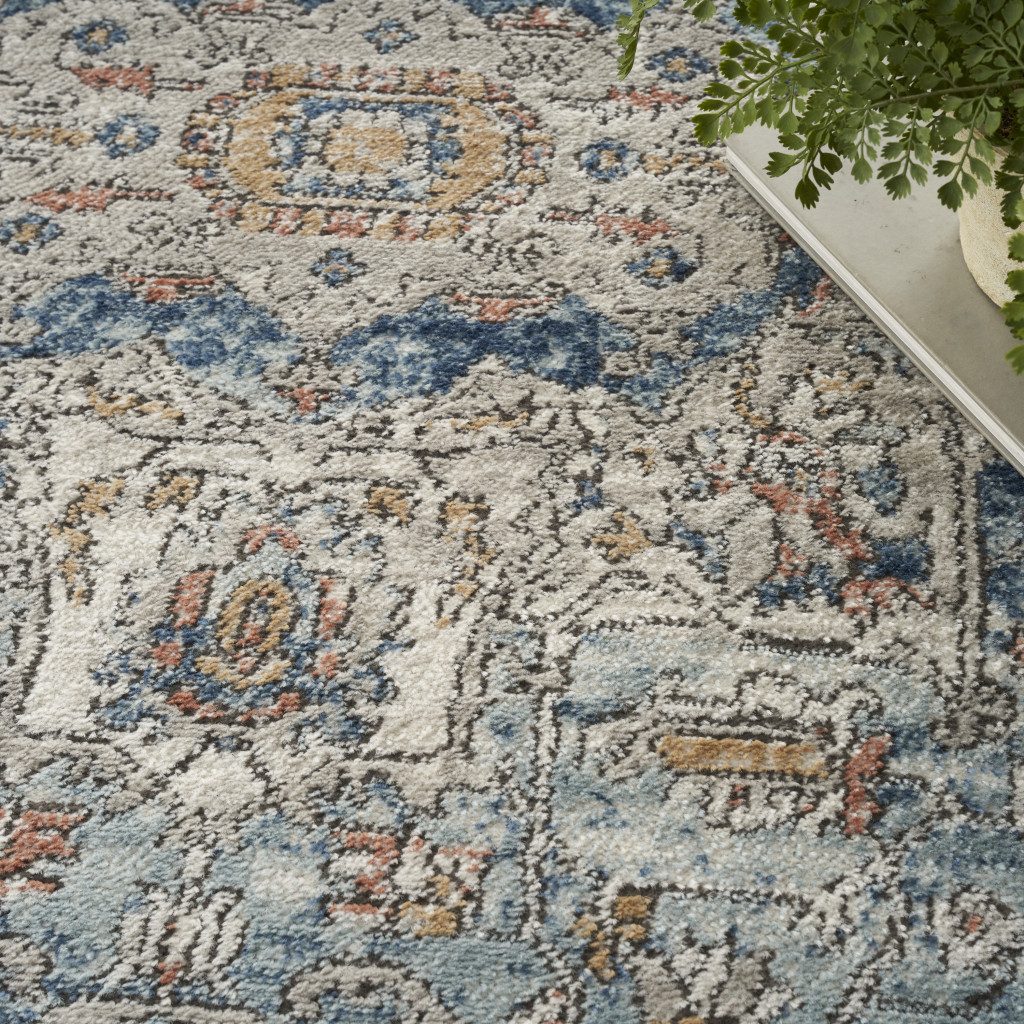 4′ X 6′ Ivory And Blue Oriental Area Rug