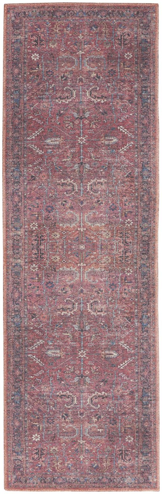 2′ X 6′ Brick Oriental Distressed Washable Runner Rug