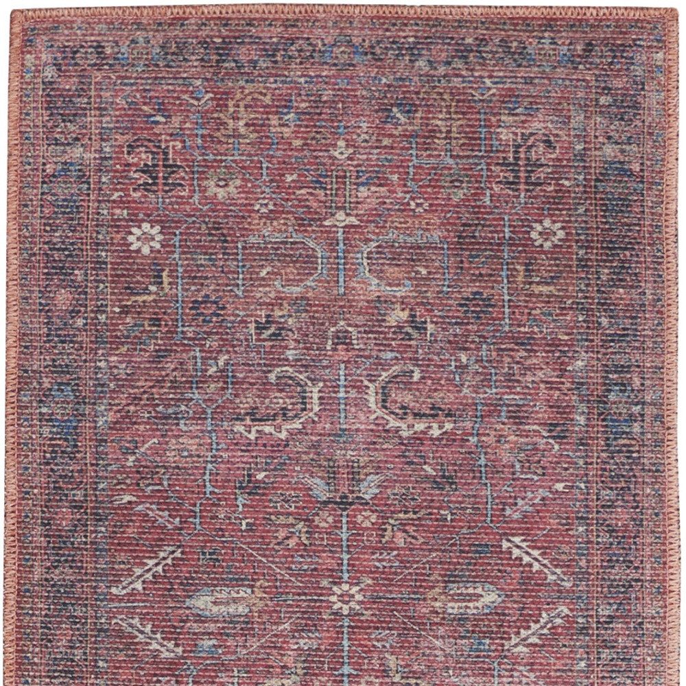 2′ X 6′ Brick Oriental Distressed Washable Runner Rug