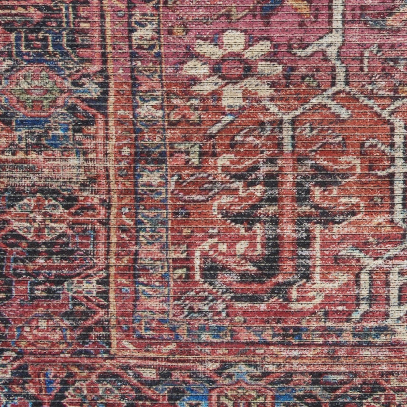 2′ X 6′ Brick Oriental Distressed Washable Runner Rug