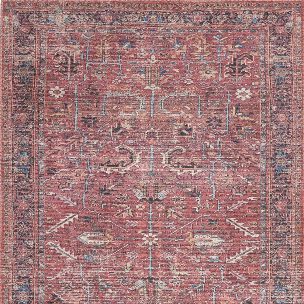 4′ X 6′ Brick Oriental Distressed Washable Area Rug