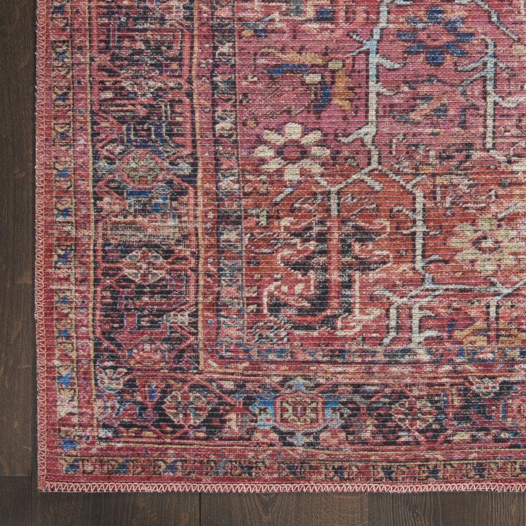 4′ X 6′ Brick Oriental Distressed Washable Area Rug