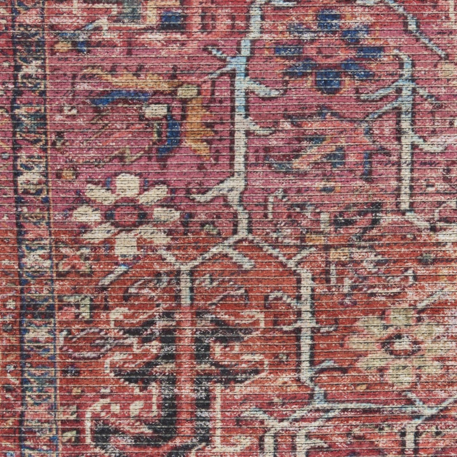 4′ X 6′ Brick Oriental Distressed Washable Area Rug
