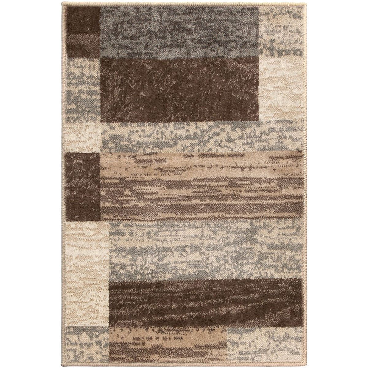 2′ X 3′ Beige Slate Gray Brown Patchwork Area Rug