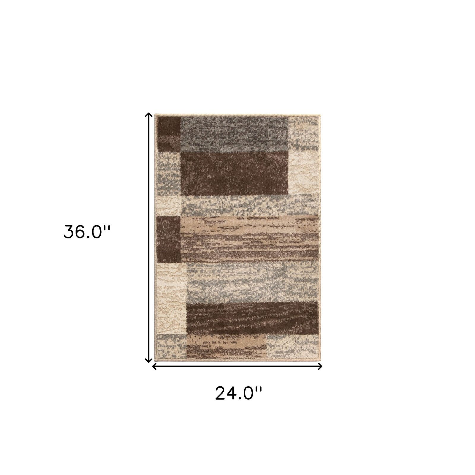 2′ X 3′ Beige Slate Gray Brown Patchwork Area Rug